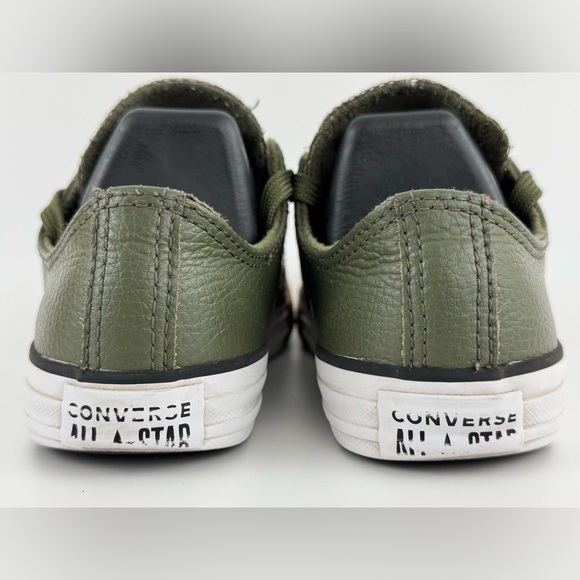 Converse Chuck Taylor Junior Ox Olive Green Leather Low Top Sneakers, US Size 1 - Picture 7 of 12